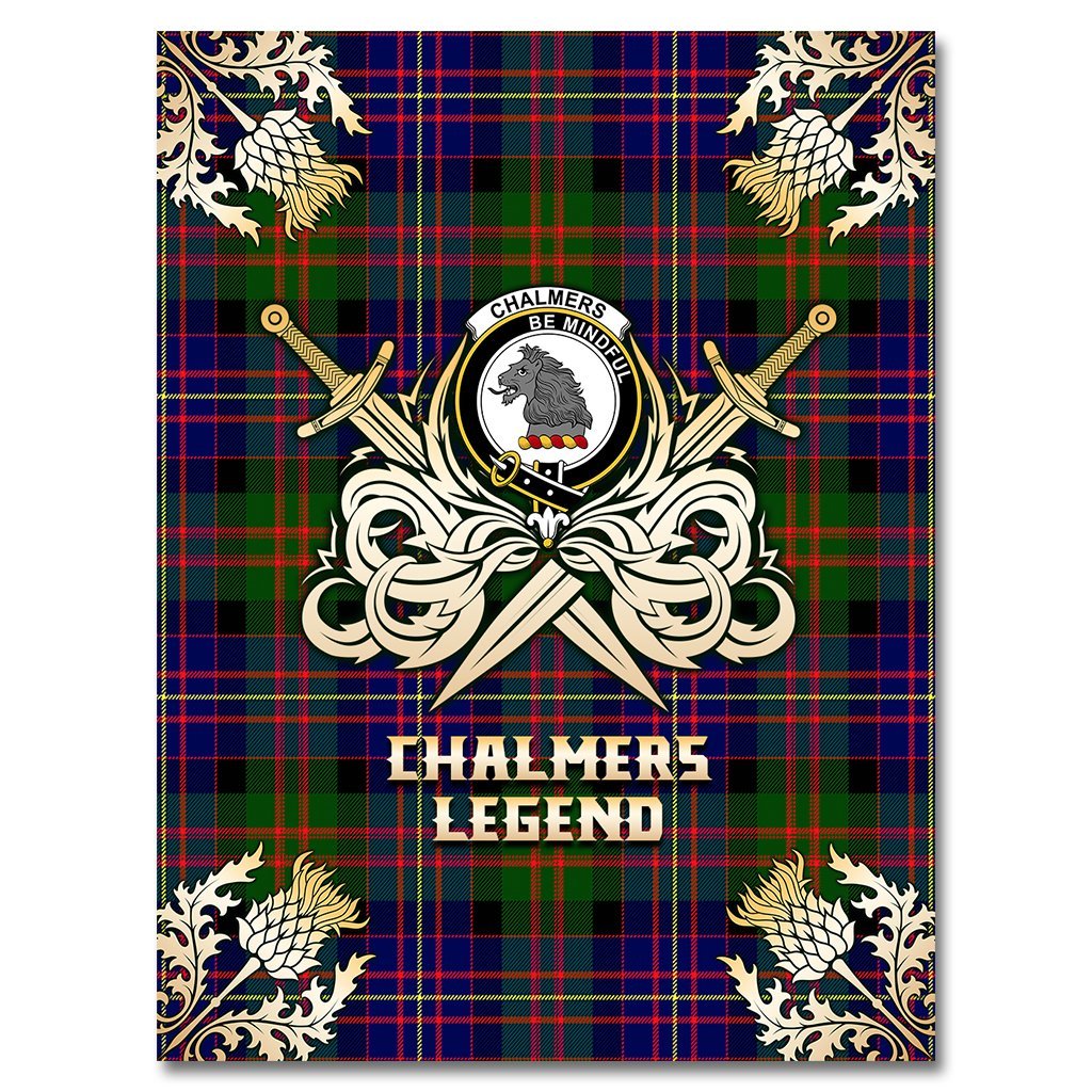 Chalmers Modern Tartan Gold Courage Symbol Blanket