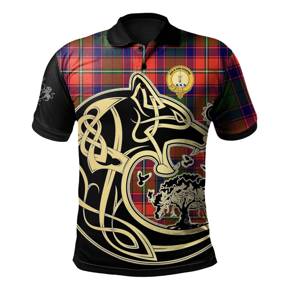 Charteris Tartan Polo Shirt Viking Wolf