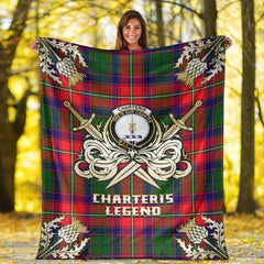 Charteris Tartan Gold Courage Symbol Blanket