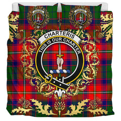 Charteris Tartan Crest Bedding Set - Golden Thistle Style