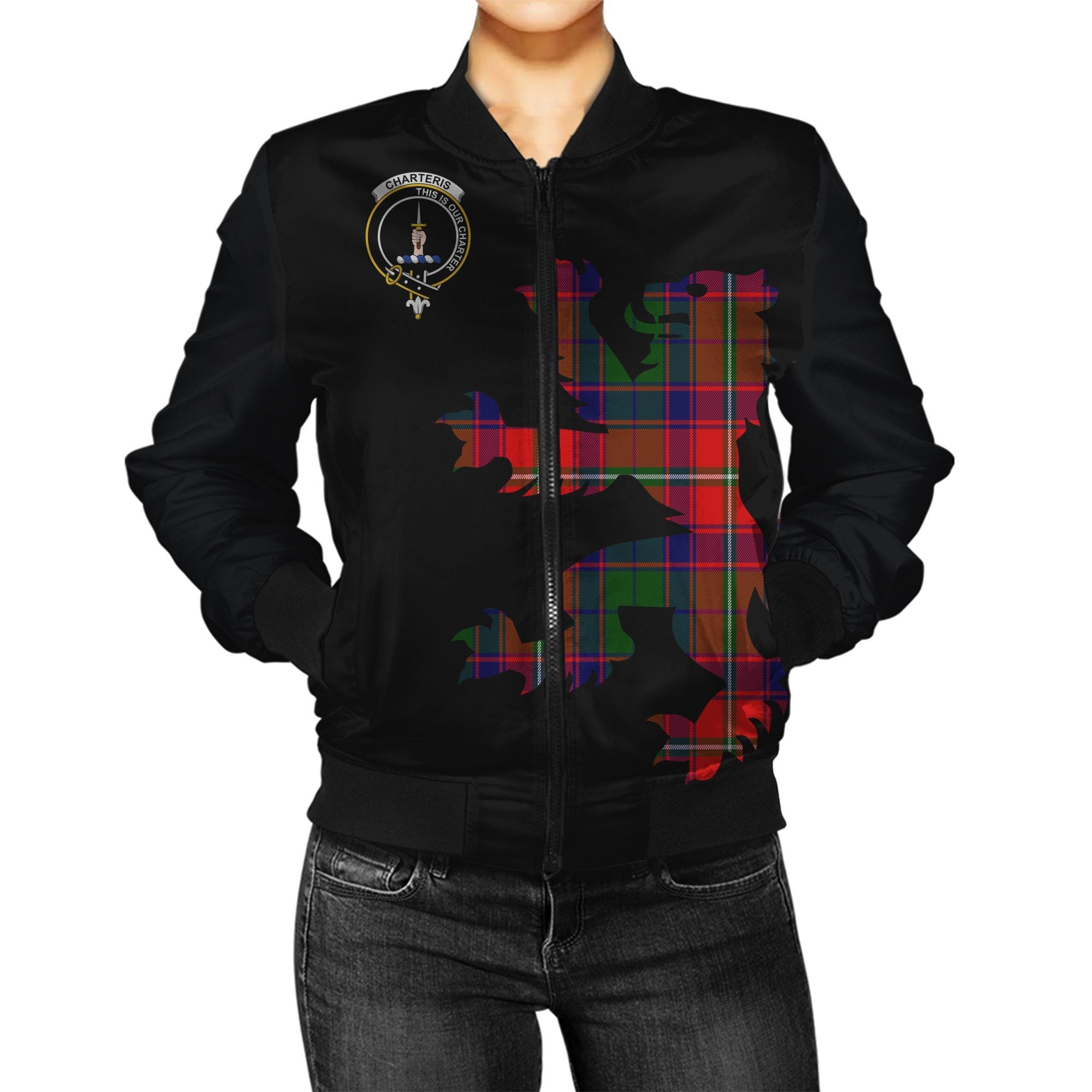 Charteris (Earls of Wemyss) Tartan Bomber Jacket Lion & Thistle