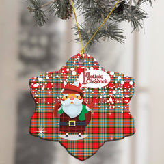 Chattan Tartan Christmas Ceramic Ornament - Santa Style