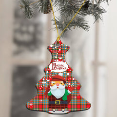 Chattan Tartan Christmas Ceramic Ornament - Santa Style
