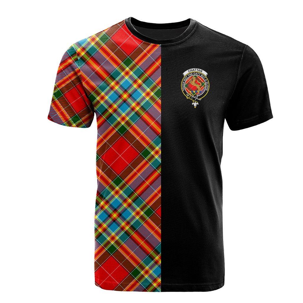 Chattan Tartan T-Shirt Half of Me - Cross Style