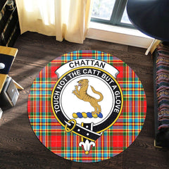Chattan Tartan Crest Round Rug