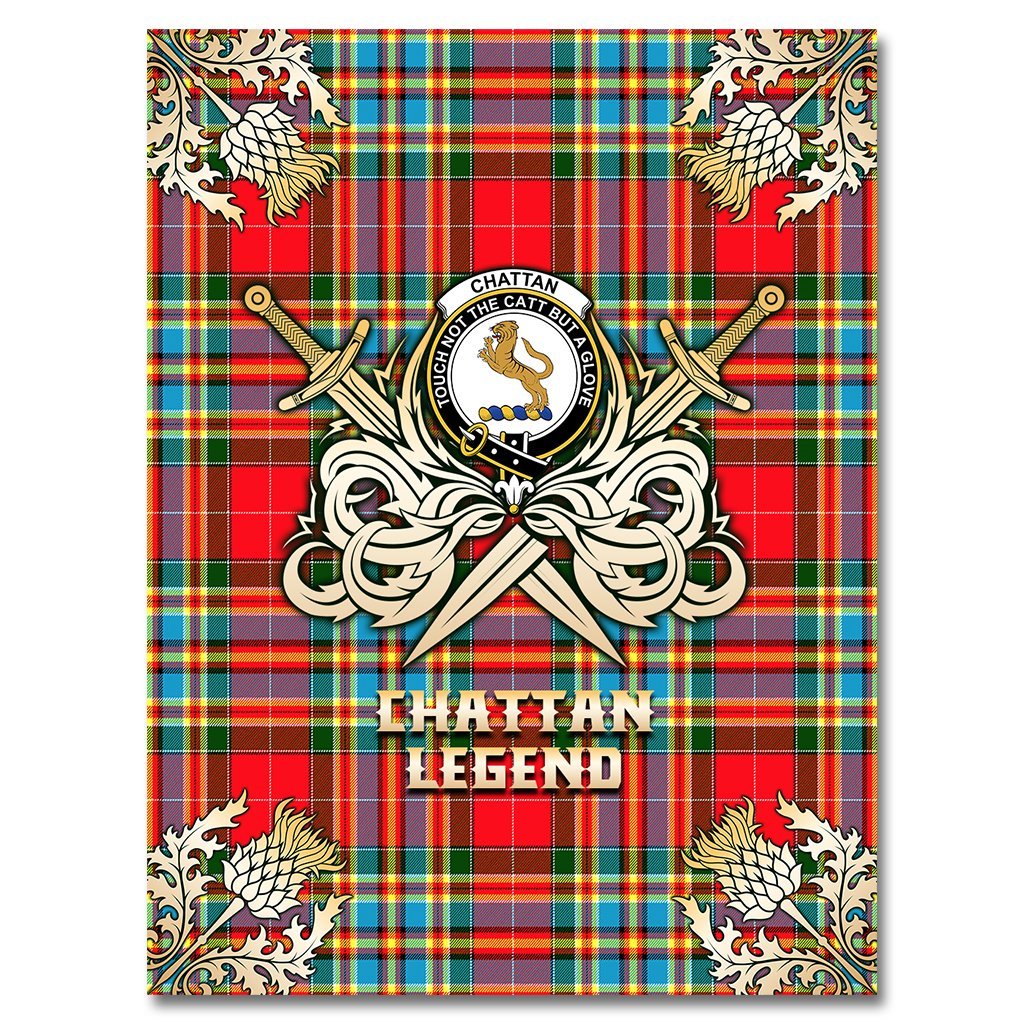 Chattan Tartan Gold Courage Symbol Blanket