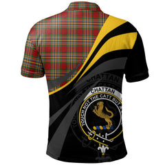 Chattan Clan Tartan Polo Shirt - Royal Coat Of Arms Style