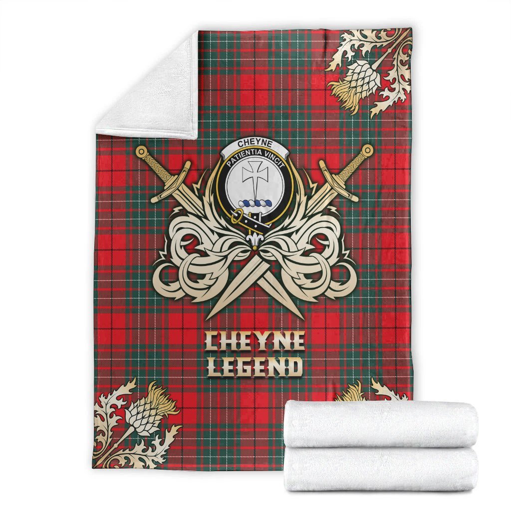 Cheyne Tartan Gold Courage Symbol Blanket