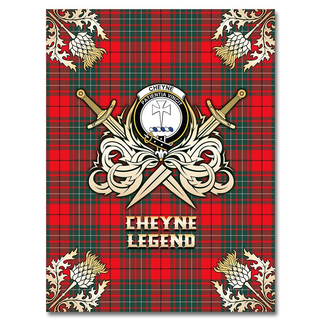 Cheyne Tartan Gold Courage Symbol Blanket