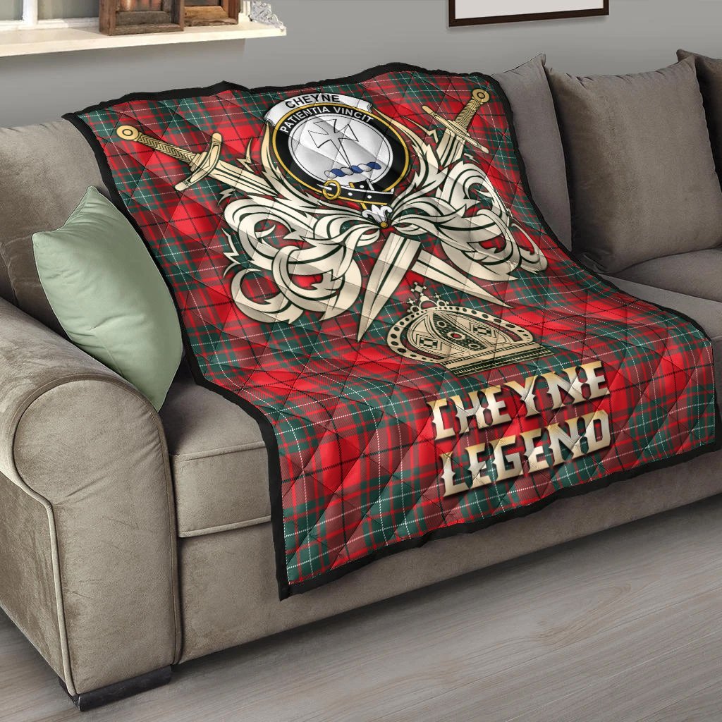 Cheyne Tartan Crest Legend Gold Royal Premium Quilt