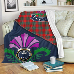 Cheyne Tartan Crest Premium Blanket - Thistle Style