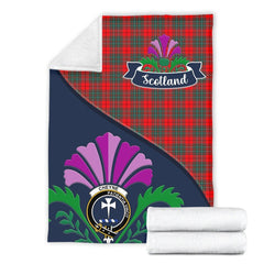 Cheyne Tartan Crest Premium Blanket - Thistle Style