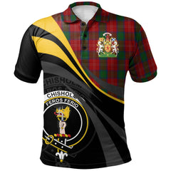 Chisholm Tartan Polo Shirt - Royal Coat Of Arms Style