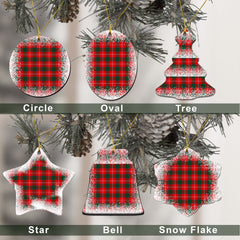 Chisholm Tartan Christmas Ceramic Ornament - Snow Style