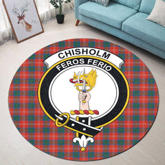 Chisholm Ancient Tartan Crest Round Rug