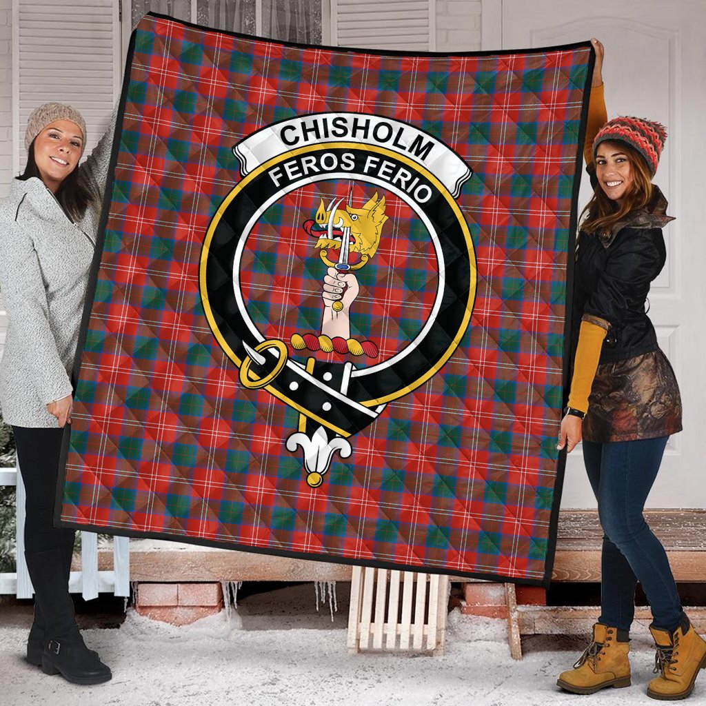 Chisholm Ancient Tartan Crest Quilt