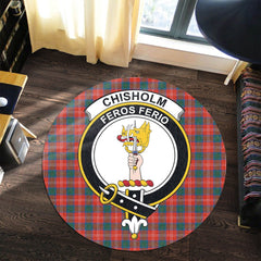 Chisholm Ancient Tartan Crest Round Rug