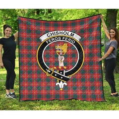 Chisholm Ancient Tartan Crest Quilt