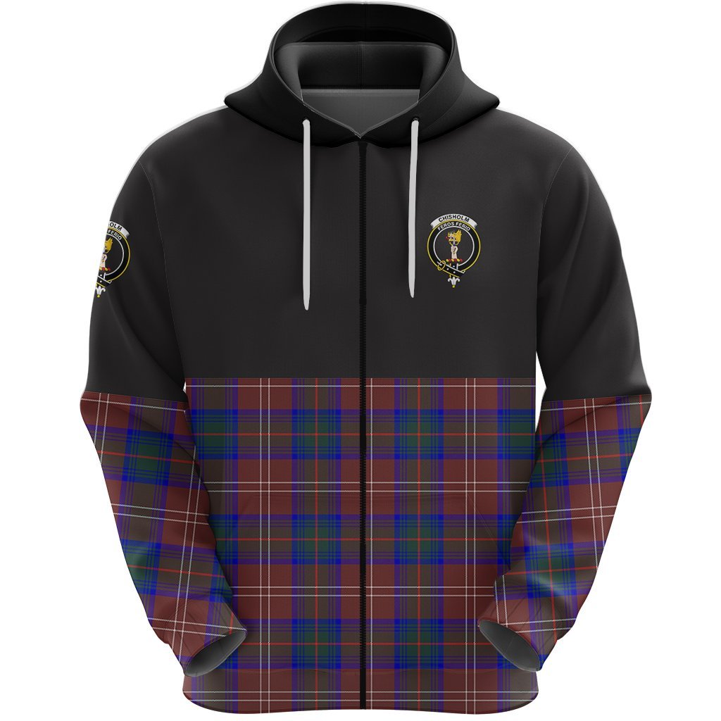 Chisholm Hunting Modern Clan Half Of Tartan Zipper Hoodie