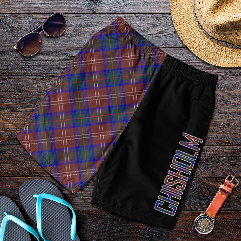 Chisholm Hunting Modern Tartan Crest Men's Short - Cross Style