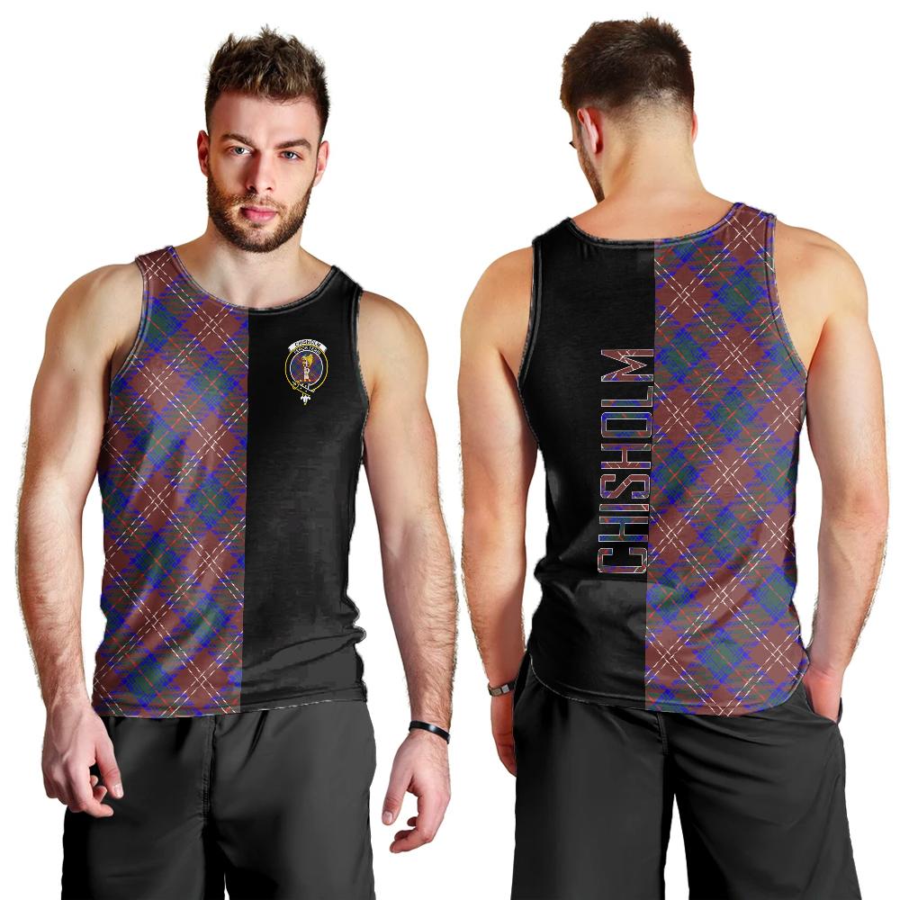 Chisholm Hunting Modern Tartan Crest Men's Tank Top - Cross Style