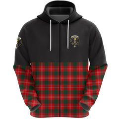 Chisholm Modern Clan Half Of Tartan Zipper Hoodie