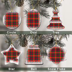 Christie Tartan Christmas Ceramic Ornament - Snow Style