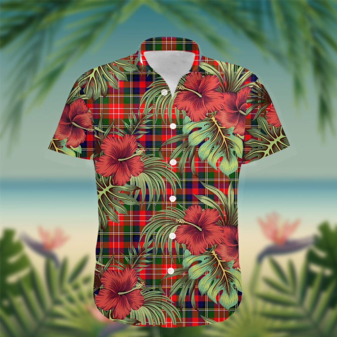 Christie Tartan Hawaiian Shirt Hibiscus, Coconut, Parrot, Pineapple - Tropical Garden Shirt