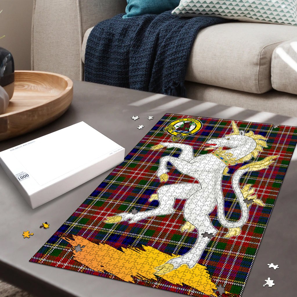 Christie Tartan Crest Unicorn Scotland Jigsaw Puzzles