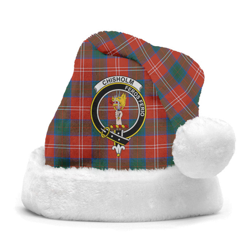 Chisholm Ancient Tartan Crest Christmas Hat