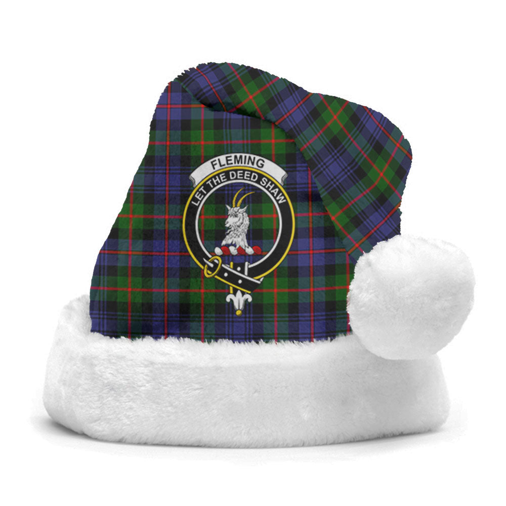 Fleming Tartan Crest Christmas Hat