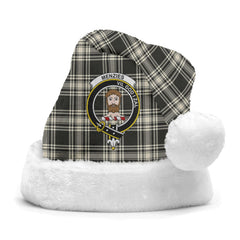 Menzies Black _ White Ancient Tartan Crest Christmas Hat