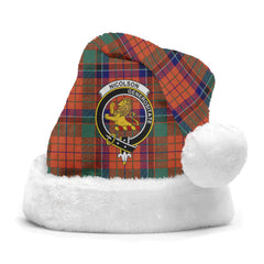 Nicolson Ancient Old Tartan Crest Christmas Hat