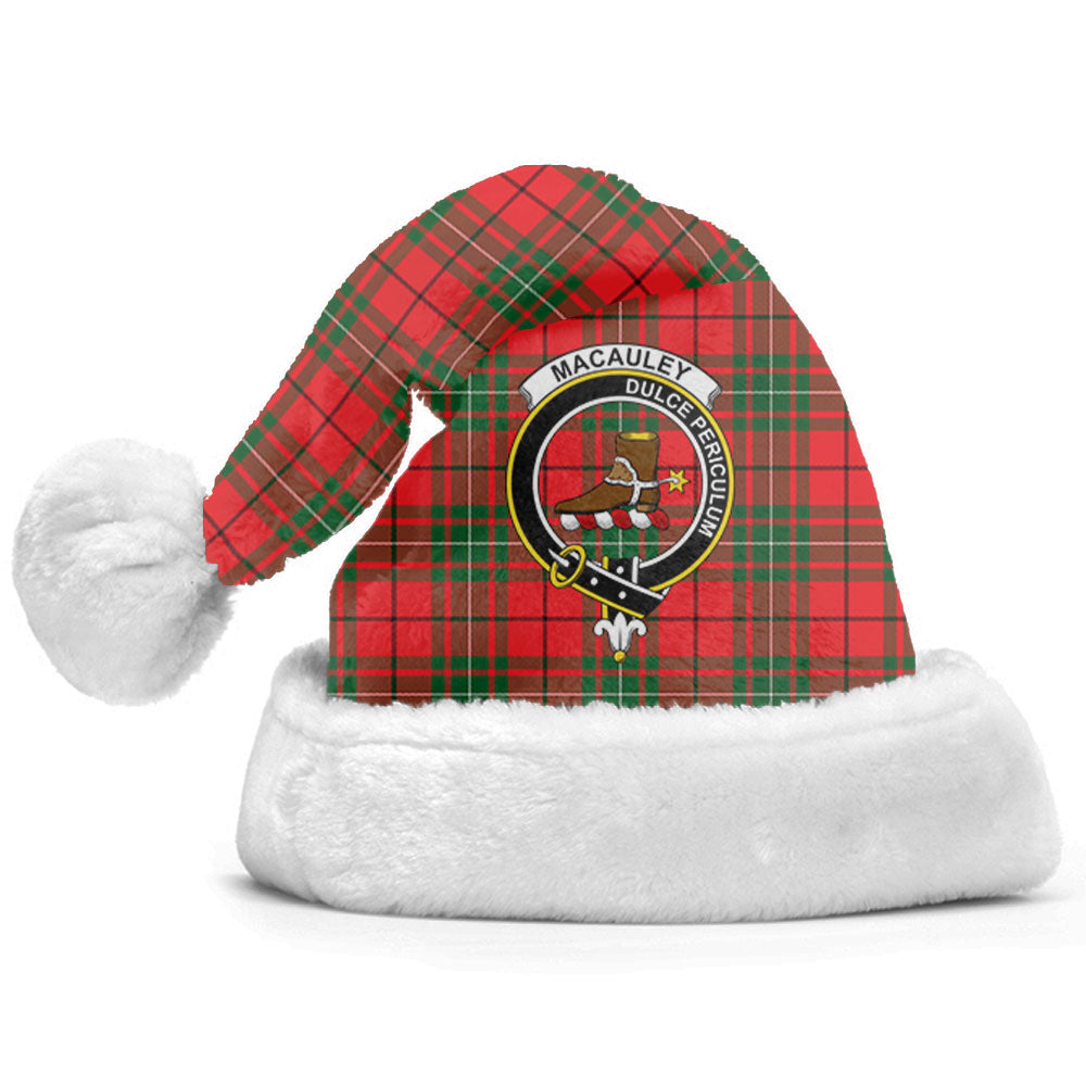 MacAuley Modern Tartan Crest Christmas Hat
