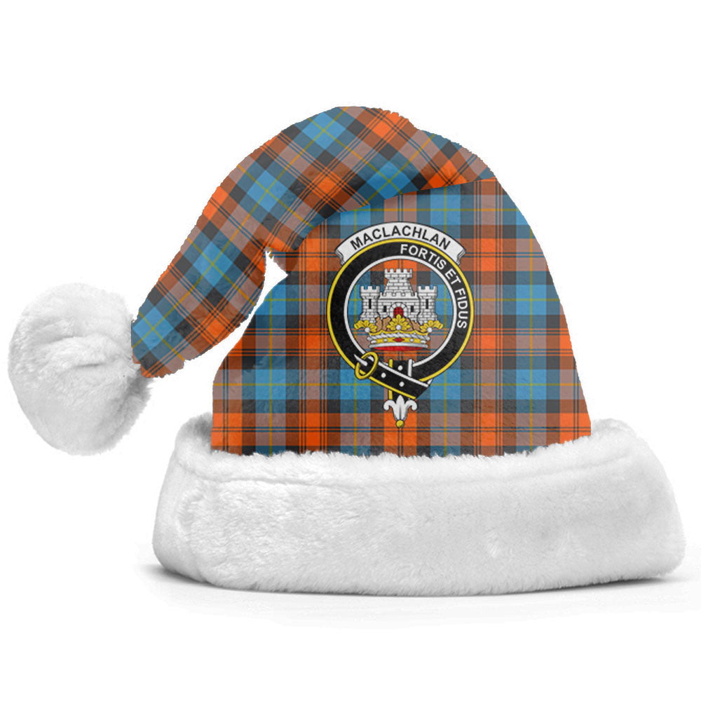 MacLachlan Ancient Tartan Crest Christmas Hat