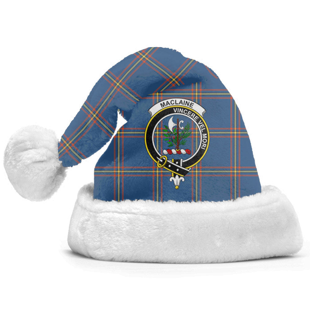 MacLaine of Loch Buie Hunting Ancient Tartan Crest Christmas Hat
