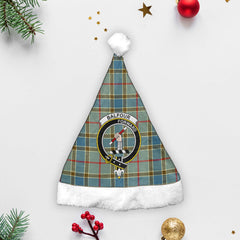 Balfour Blue Tartan Crest Christmas Hat