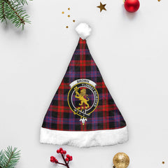 Brown Modern Tartan Crest Christmas Hat