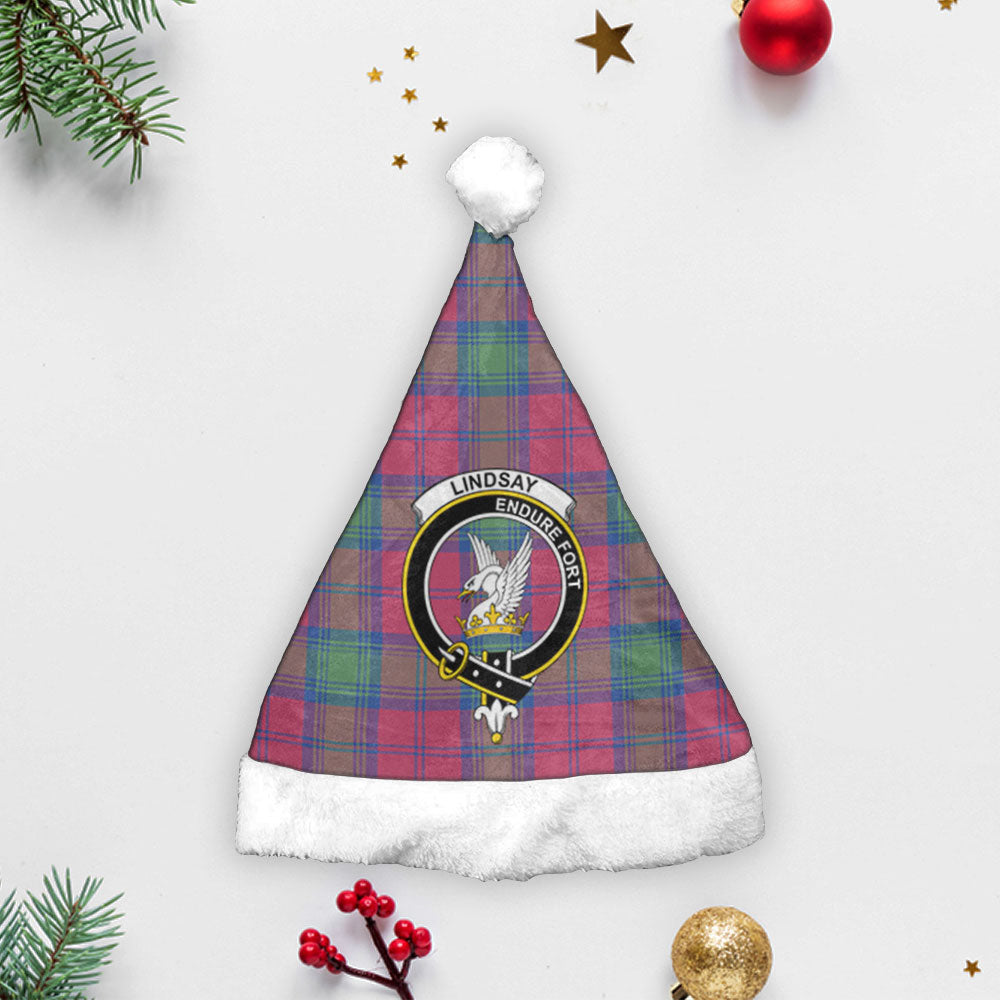 Lindsay Ancient Tartan Crest Christmas Hat