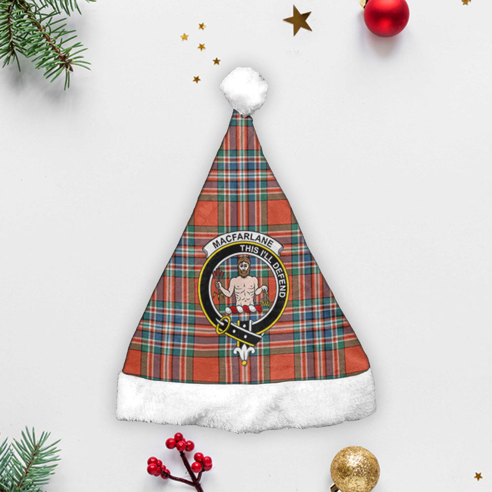 MacFarlane Ancient Tartan Crest Christmas Hat