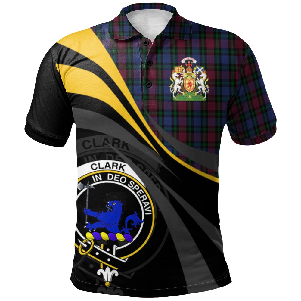 Clark (Lion) 01 Tartan Polo Shirt - Royal Coat Of Arms Style