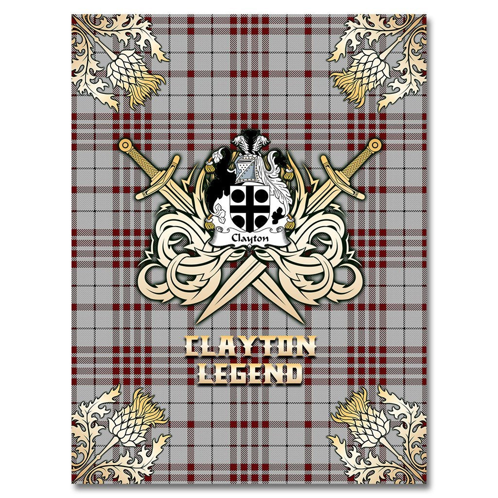 Clayton Tartan Gold Courage Symbol Blanket