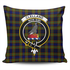 Scottish Clelland Modern Tartan Crest Pillow Cover - Tartan Cushion Cover