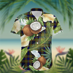 Clelland Tartan Hawaiian Shirt Hibiscus, Coconut, Parrot, Pineapple - Tropical Garden Shirt