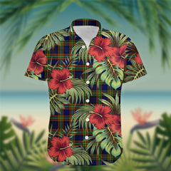 Clelland Tartan Hawaiian Shirt Hibiscus, Coconut, Parrot, Pineapple - Tropical Garden Shirt