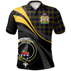Clelland Modern Tartan Polo Shirt - Royal Coat Of Arms Style