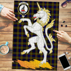 Clelland Modern Tartan Crest Unicorn Scotland Jigsaw Puzzles