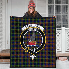 Clelland Modern Tartan Crest Quilt