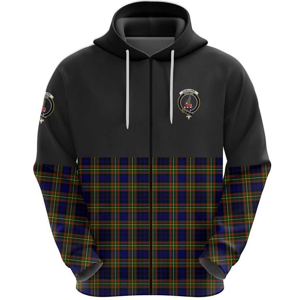 Clelland Modern Clan Half Of Tartan Zipper Hoodie