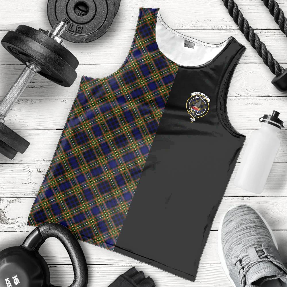 Clelland Modern Tartan Crest Men's Tank Top - Cross Style